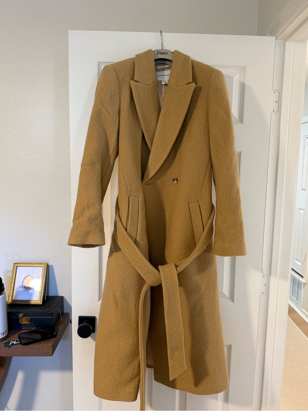 Club Monaco Camel Tan Wool Blend Pea Coat - Picture 2 of 2